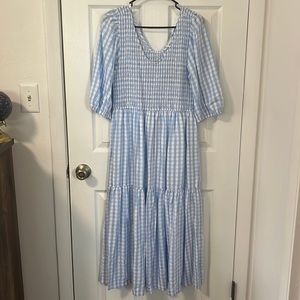 Amber & Amber Blue Gingham Dress NWT